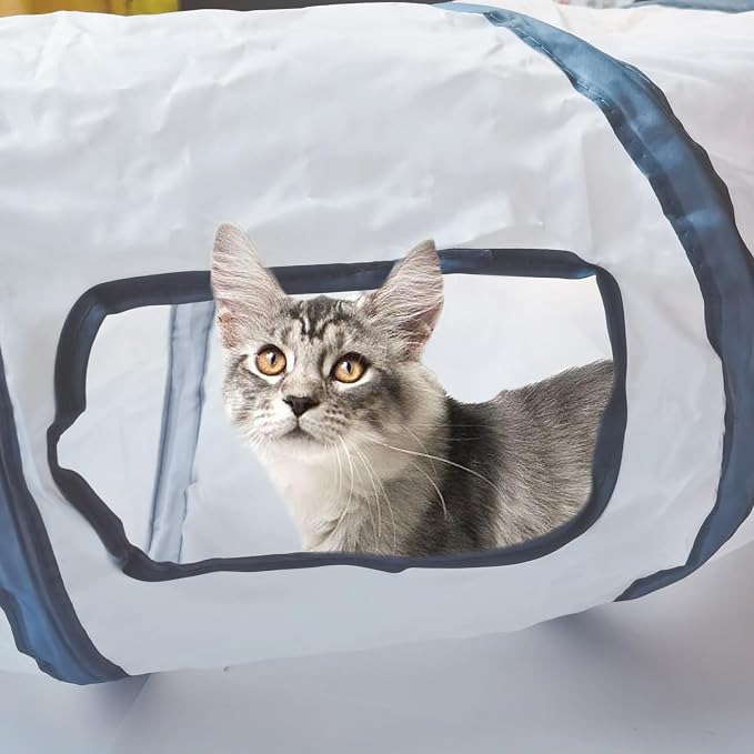 Cat Tunnel, Cat Tunnels for Indoor Cats, S-Shape Foldable Cats Cave