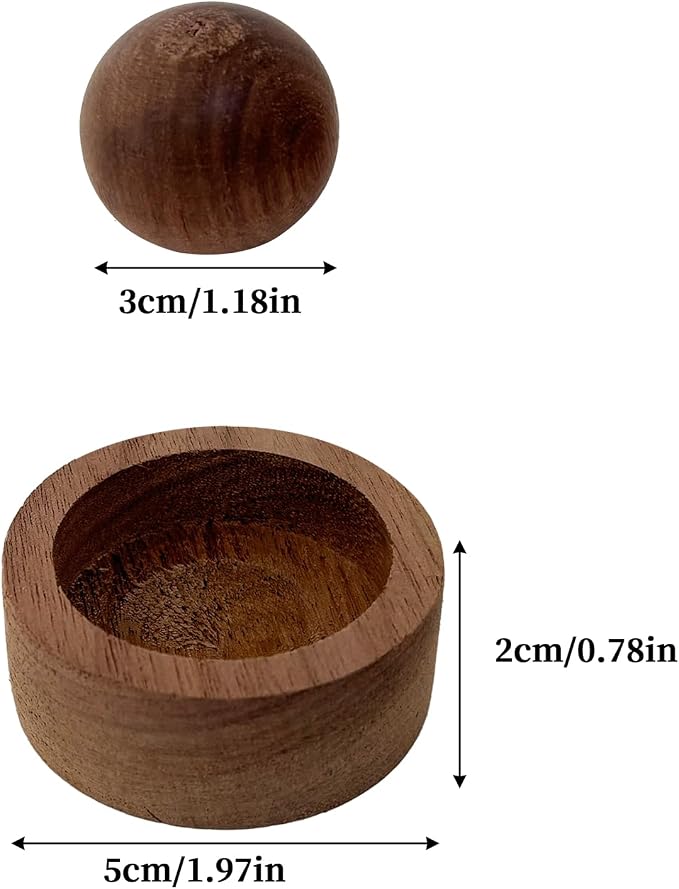 2Pcs Wooden Essential Oil Diffuser - Round Ball Aromatherapy Diffuser Made from Natural Walnut and Beech Wood for Home, Office, Car, Yoga | Long-Lasting Scent, Eco-Friendly (Walnut Wood)