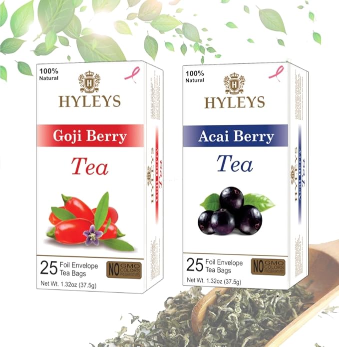 Hyleys Acai Berry Senna Green Tea - Natural Gentle Laxative for Constipation Relief - 25 Tea Bags