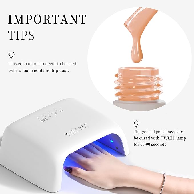 MAYCHAO Jelly Gel Nail Polish -15ML Glaze Jelly Gel Polish Soak Off UV LED Sheer Lucite Nail Polish for DIY Manicure Home Salon Nail Art, 0.5 OZ