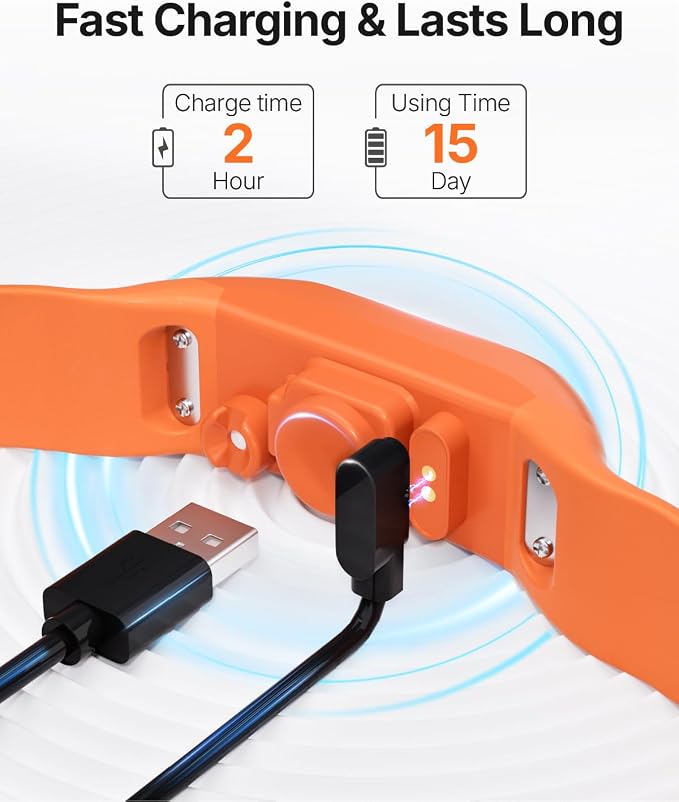Anti Bark Collar for Small Medium Large Dogs, Vibrating Dog Collars No Shock, Rechargeable Smart AI Bark Collar, Automatic Dog Training Collar, IP 67 Waterproof Dog Barking Collar (Orange)