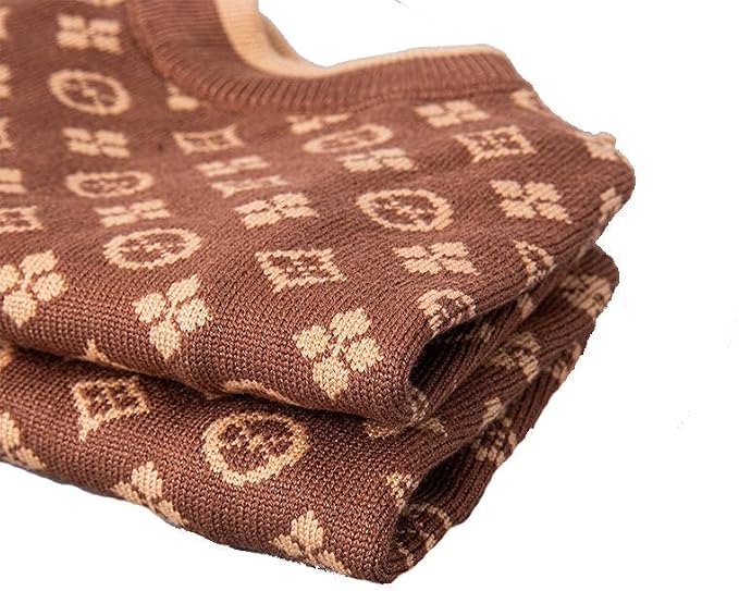 Dog Sweater for Small Dogs, Designer Dog Clothes, Luxury Chewy Pawtton Knit | Designer dog clothes for small dogs with soft knit comfort, luxury styling and easy pullover fit for Yorkies in cold weather.