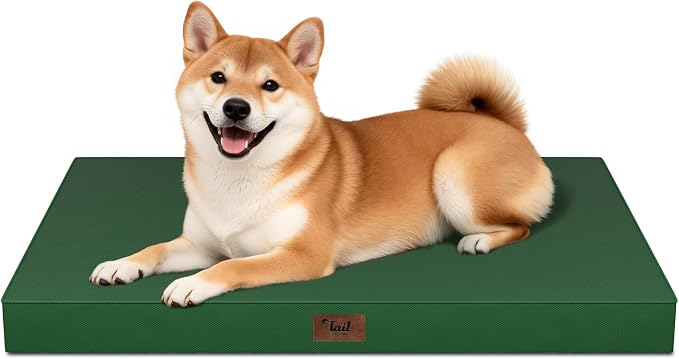 Outdoor Waterproof Orthopedic Dog Bed for Medium Size Dogs | Egg Crate Foam for Joint Support, Fits 36x23 Crates, TPU Waterproof Layer, Machine Washable 1680D Oxford Cover, Up to 50 lbs