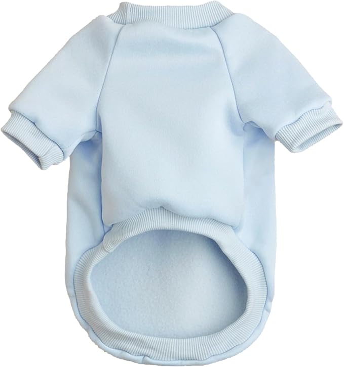 Puppy Sweater for Small Dogs Winter Pullover, Light Blue XS | Elastic Cuffs Pet Clothes, Holiday Party Matching, Fall Winter Daily Outfit, Soft Breathable Machine Washable Sweatshirt