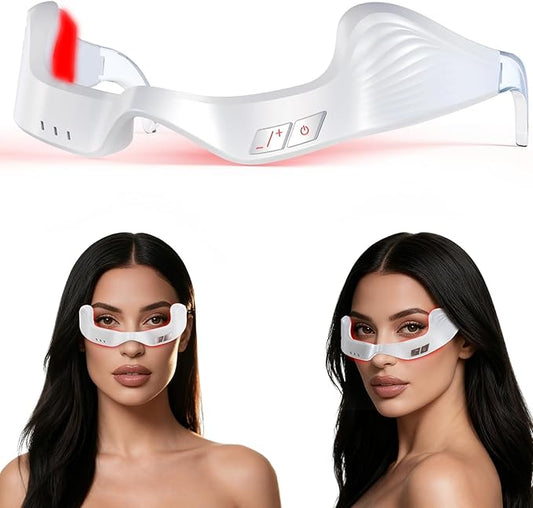 Red Light Therapy Eye Massager with Microcurrent – 3D Contour Design for Dark Circles, Puffiness, Eye Bags & Wrinkles – Under Eye Treatment Device for Fine Lines, Rechargeable & Gentle for Daily Use