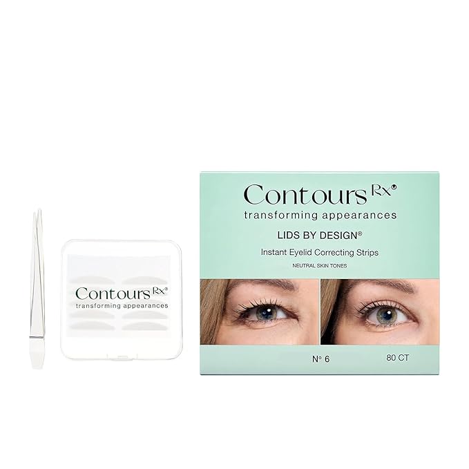 Contours Rx Lids by Design - Non-Surgical & Transparent Eyelid Lift Strips - for a More Youthful-Looking Appearance, Lid Lifting Treatment, Eyelid Tape for Hooded Eyes (6mm)160ct