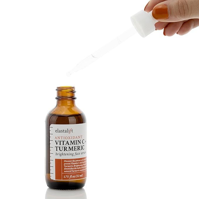 Elastalift Concentrated Vitamin C + Turmeric Oil Anti Aging Facial Serum Skin Care Booster - Promote Clear & Brighten Skin Tone - Hydrate Dry Skin, Fight Redness, Restore Skin Strength - 1.75 Fl Oz