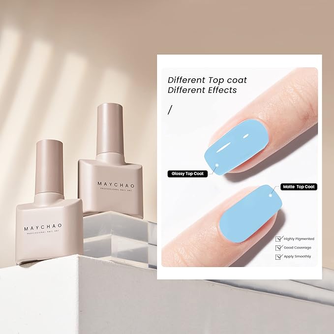 MAYCHAO 15ML Blue Gel Nail Polish 1Pc Blue Gel Polish Soak Off UV LED Nail Polish Nail Art Starter Manicure Salon DIY at Home, 0.5 OZ