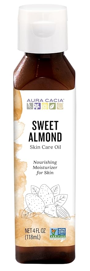 Aura Cacia Sweet Almond Skin Care Oil, 4 Oz (Pack of 1)