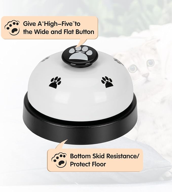 JEXCULL Pet Training Bells, 4 Pack Dogs Bell for Door Potty Training and to Ring to Go Outside Communication Device Dog AgilityTraining Equipment Interactive Toys (White)