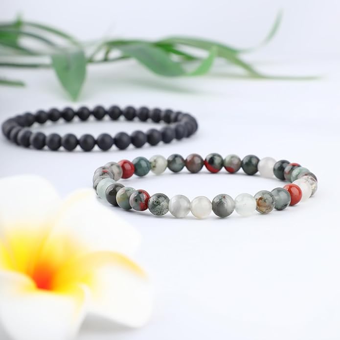 NCB 2.3-Piece 4mm Natural Crystal Gemstone Stretch Bracelets – Handmade Reiki Energy Healing Jewelry for Meditation,Yoga, Unisex