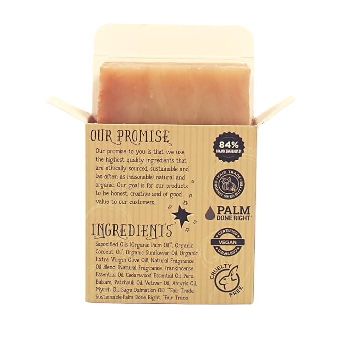 Organic Frank and Myrrh Bar Soap - Gentle Cleansing for Sensitive Skin, Earthy Scents - 3 Pack - Experience Healthy and Glowing Skin