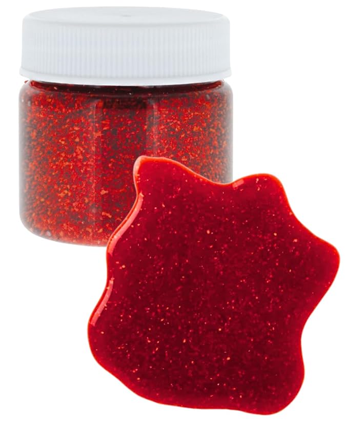 Sparkling Red Glitter Fake Blood - 1 oz | Realistic Halloween Costume Makeup for Gory Effects and Special Effects, Beauty in Glitter Infused Halloween Makeup for Spooky Monster Cosplays