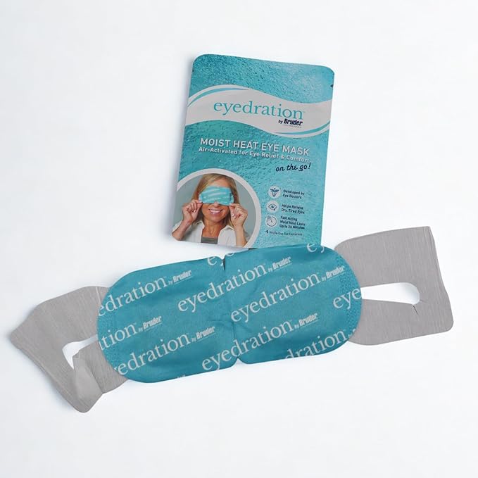 Eyedration Air-Activated Eye Steam Mask l Dry Eye Relief l Disposable Heated Eye Mask l Gentle, Soothing and Hydrating l No Microwave Needed l Convenient and Lightweight - 4 Single Use Compresses