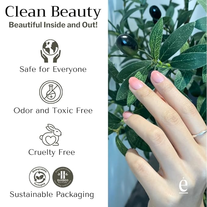 34 Piece Fully Cured Gel Nail Strips With No UV Light Needed, 14+ Days Gel Nail Polish Stickers, Salon Quality, Easy to Apply & Remove – Toxin Free, No Damage (Ballet)
