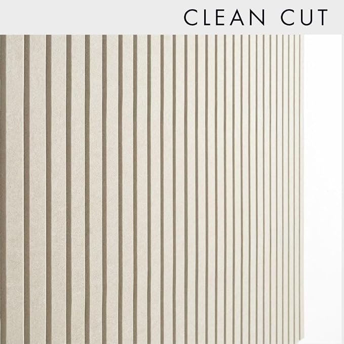 Felt Bulletin Board Tiles 48"x36" - 12-Pack Cork Board Alternative, OEKO-TEX Certified, NRC 0.95 Acoustic Felt Wall Panels, Damage-Free Adhesive, Slatted Design Home Office & Classroom (Opera)