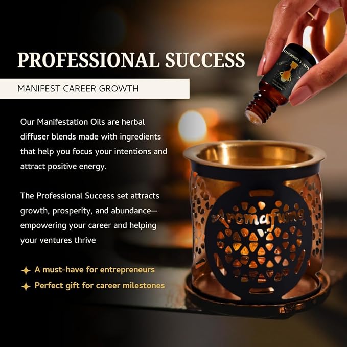 Attract Money, Success & Prosperity, Better Business Herbal Oil Diffuser Blends by Aromafume | 3 x 10ml/0.33 fl oz| Aromatherapy Oils for Manifestation & Mindfulness | Non-Toxic, Vegan, Cruelty-Free
