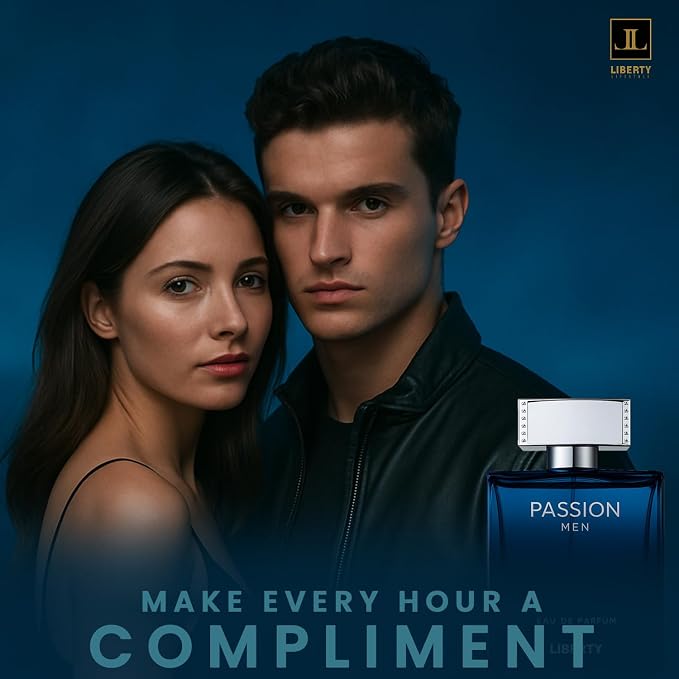 Liberty Luxury Passion Eau De Parfum for Men, Long Lasting Bold Spicy Scent Designed in France, Masculine Cologne That Draws Compliments, Perfume for mens, men's fragrances, Gift for Him 100ml 3.4Oz