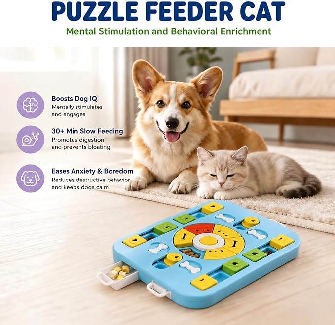 Interactive Cat Puzzle Toy, Maze Slow Feeder, 15.4 in