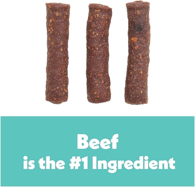 Wiggles & Wags Meaty Sticks Dog Treats, Beef Flavor, 16 oz with DN Essentials Bone Shaped Waste Bag Dispenser & Roll