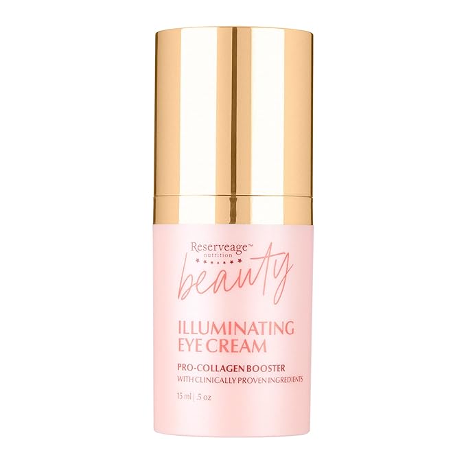 Reserveage Nutrition Illuminating Eye Cream with Pro-Collagen Booster, Diminishes Dark Circle and Smooths Wrinkles with Micro-Encapsulated Copper Peptides and Measurable Results, 0.5 oz