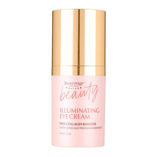 Reserveage Nutrition Illuminating Eye Cream with Pro-Collagen Booster, Diminishes Dark Circle and Smooths Wrinkles with Micro-Encapsulated Copper Peptides and Measurable Results, 0.5 oz
