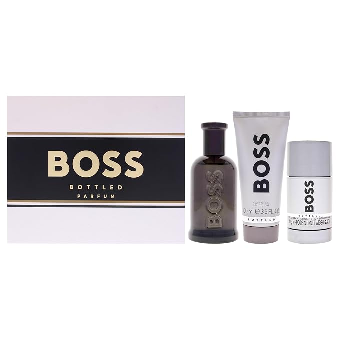 Hugo Boss/ Boss Bottled No. 6 for Men - 3 Pc Gift Set 3.3oz Parfum Spray, 3.3oz Shower Gel, 2.4oz Deodorant Stick