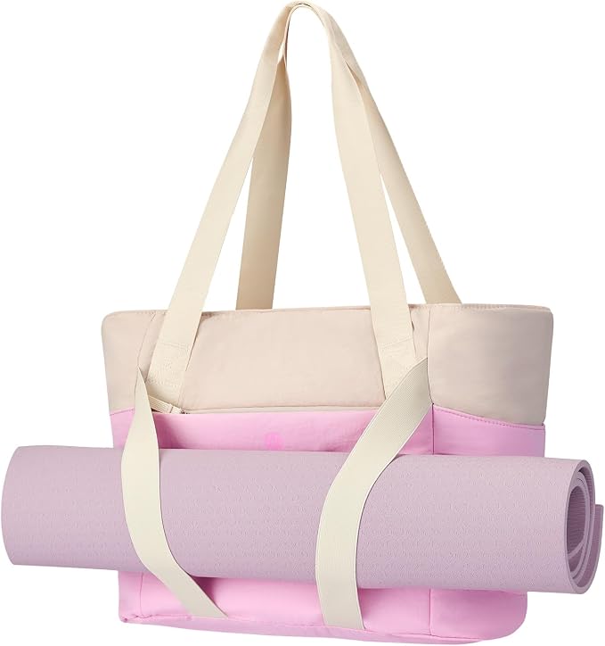 Axcone Women's Yoga Tote Bag with Luggage Sleeve & Mat Straps - Gym Work Bag for Office, Commute, Sports,Travel