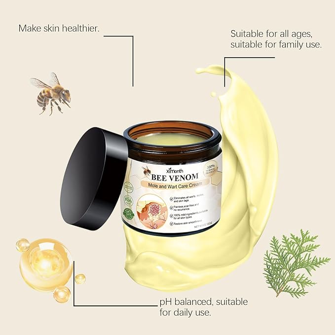 Bee Venom Skin Restoration Cream,bee venom Comprehensive cream,bee venom all in one cream For All Skin Types, Bee Venom Natural Skin Moisturizer,Effectively Reduce Blemishes（1pcs）
