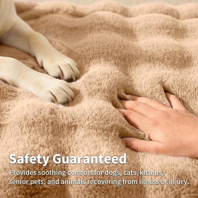 SOMAHE Plush Dog Bed Mat, Machine Washable, Large 35x27 Latte Coffee | Machine Washable + Non-Slip Paw Bottom: plush dog mat stays fluffy and helps reduce sliding on indoor floors.