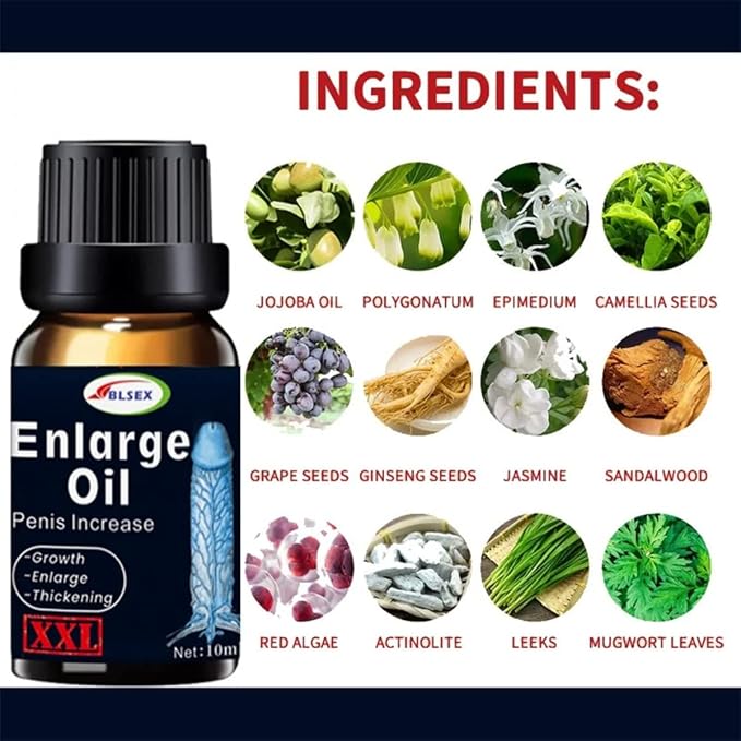 2PC BLSEX Energy Massage Oil for Men, Enlarge Massage Enlargement Thickening Growth Oil Men Enlarge Oil (20ml)