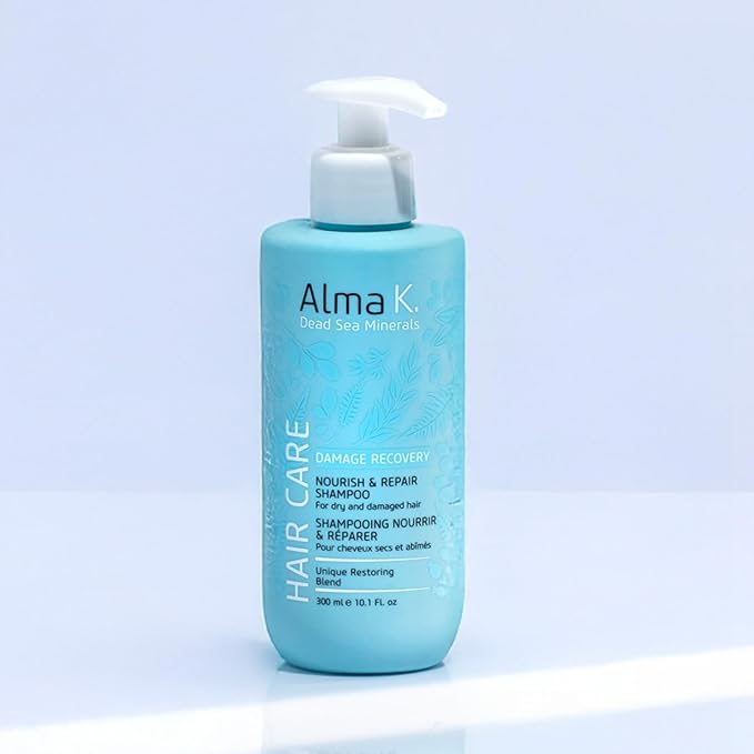 Alma K Nourish and Repair Shampoo - Moisturizing Shampoo for Women - Hair Growth Shampoo - Hydrating Shampoo with Argan Oil, Shea Butter - 10.1 oz
