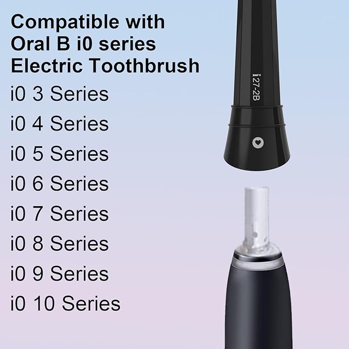 Juzflow iO Replacement Heads Compatible with Oral b iO 2/3/4/5/6/7/8/9/10 Series Electric Toothbrush,Gum Care Toothbrush Head Compatible with Oral b iO Replacement Heads,10PCS Black