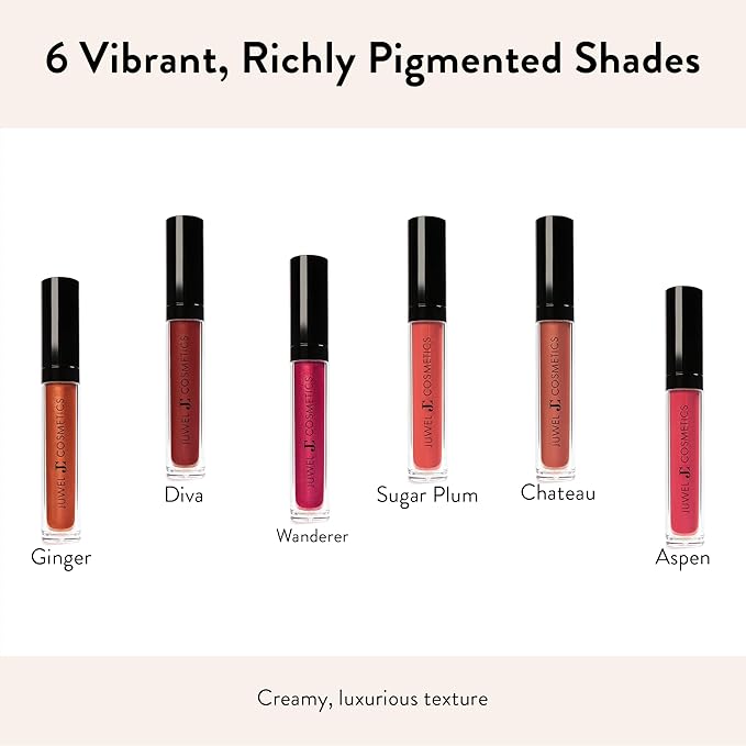 Juwel Cosmetics Luscious Matte Liquid Lipstick, Natural Long Lasting Lipstick with Avocado Oil & Kaolin Clay, Hydrating Mineral-Based Lip Color, Cruelty-Free & Lead-Free, Chateau