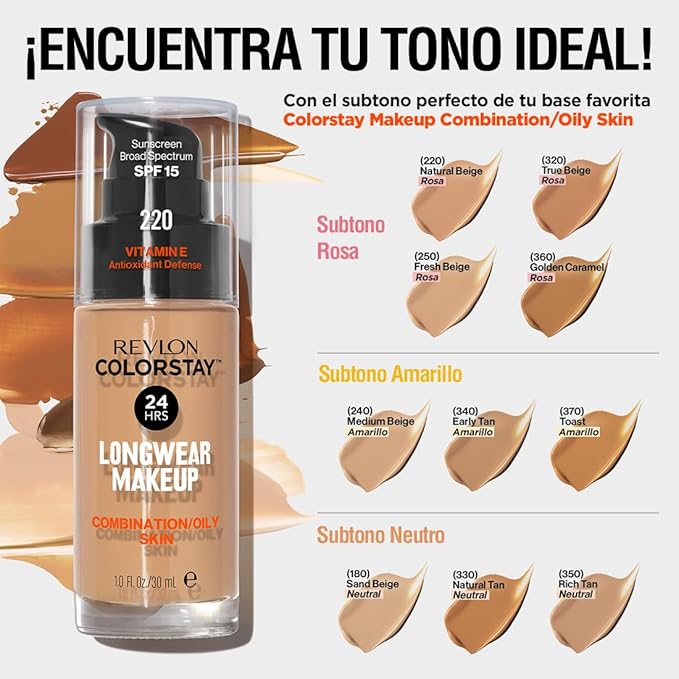 Revlon Colorstay SPF 15 Makeup Foundation for Combination/Oily Skin, Golden Caramel, 1 Fl Oz