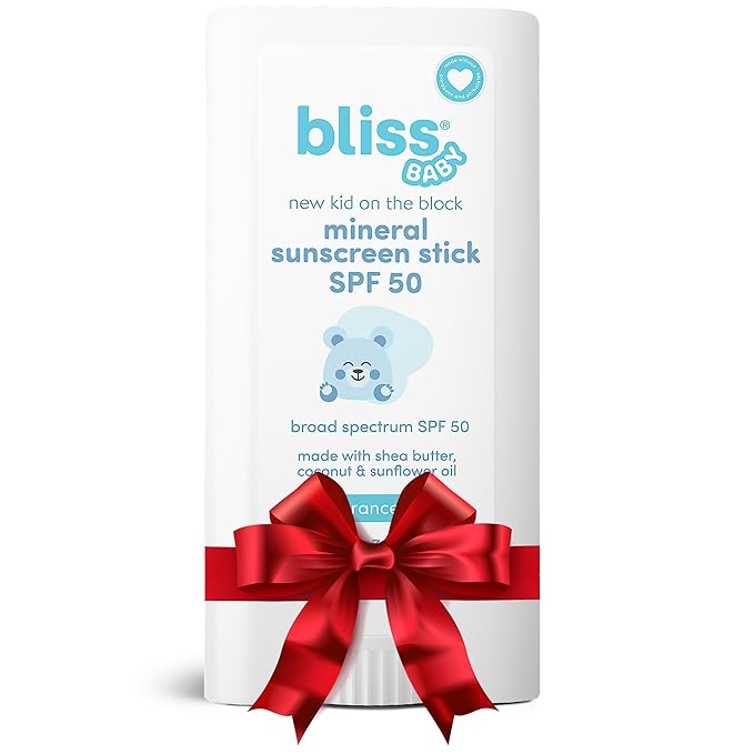 Bliss Baby Mineral Face Sunscreen Stick, SPF 50, Natural Zinc Oxide, Unscented, Hypoallergenic & Dermat Tested, Water-Resistant, Vegan, Sensitive Skin - For Toddlers, Babies, Kids & Whole Family