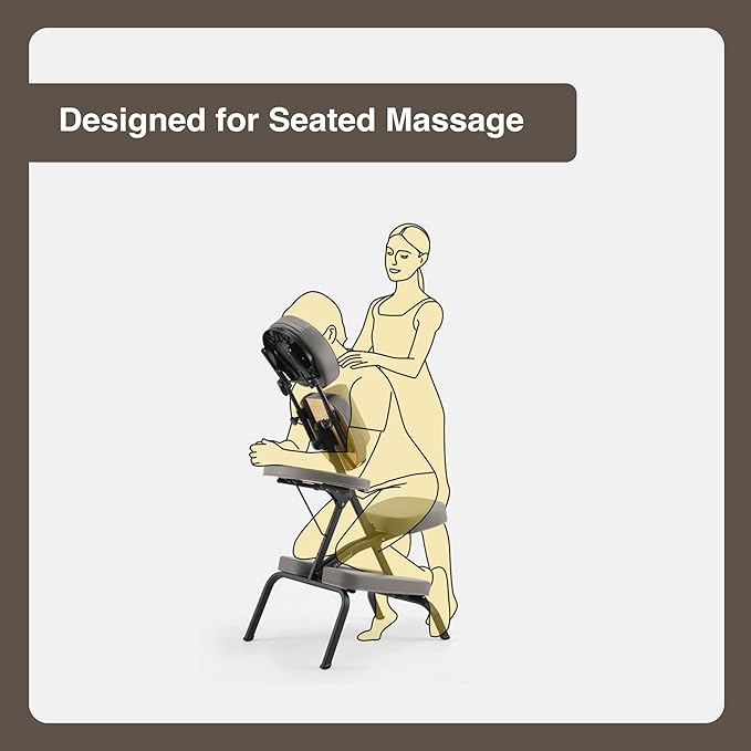 Aluminum Light-Weight Adjustable Folding Portable Travel Massage Chair with Backpack 402 Keanu (Black)