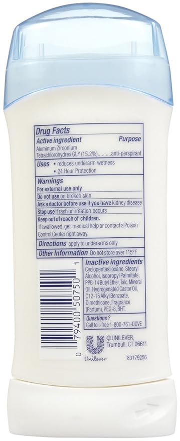 Dove Invisible Solid Deodorant, Fresh, 2.6 Ounce (Pack of 3)