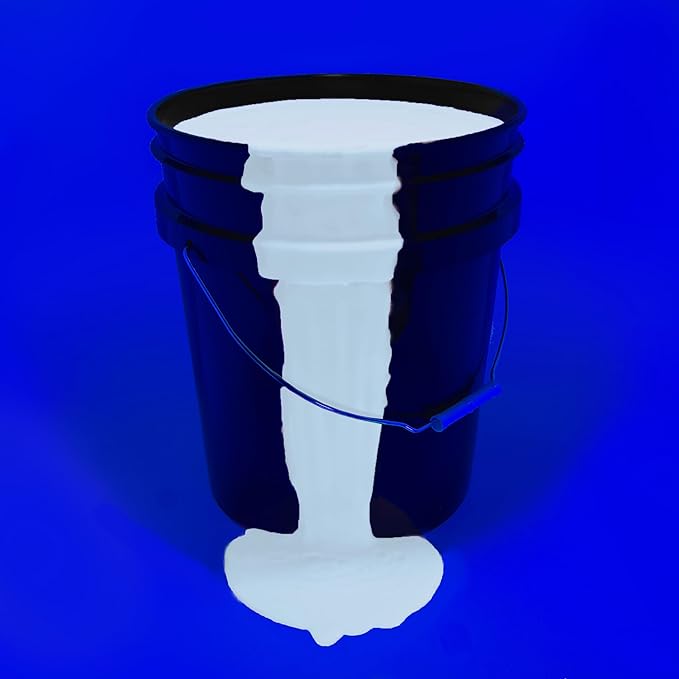 milo UV Neon White Washable Party Paint | 5 Gallon Bucket | Bulk Fluorescent Party Paint for Rave, Events, Concerts | Glows UV in Black Light | Made in USA | Safe for Skin, Washable, and Non Toxic