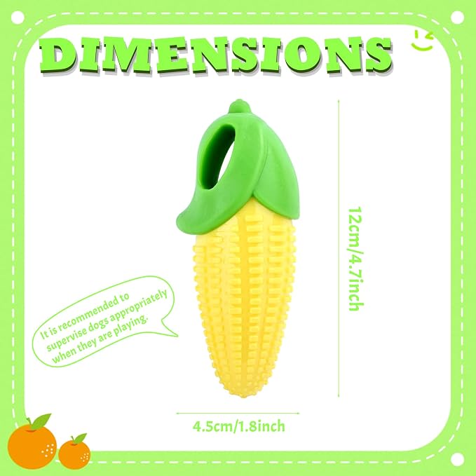 DAMAH Dog Chew Corn Toy,for Aggressive Chewers Small Medium Large Breed,Interactive Squeaky Dog Tooth Cleaning Tool Water Float Toy,Suitable for Small,Medium and Large Dogs