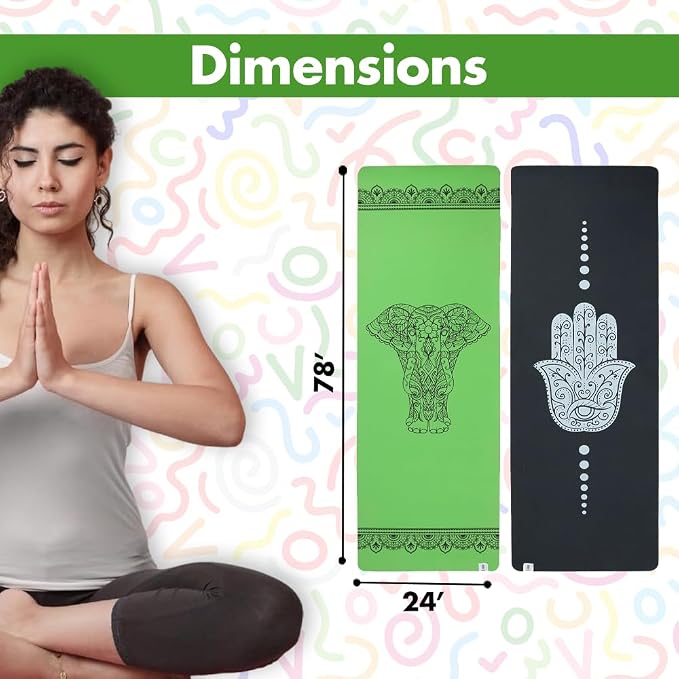 HOME ARCHIVE Premium Yoga Mat 6mm Print Reversible Extra Thick and Large Non Slip Exercise & Fitness Mat for All Types of Yoga Pilates & Floor Workouts (78" x 24" x 6mm Thick)