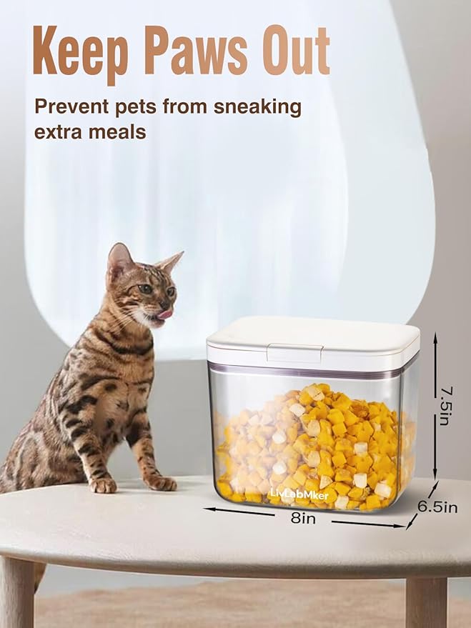 LivLab Mker 5-10 lb Airtight Dog Food Storage Container, White