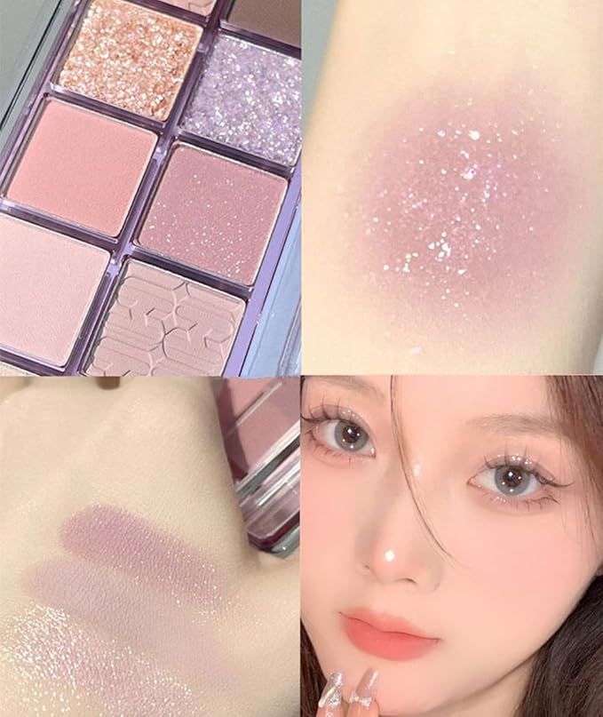 Go Ho 10 Colors Eyeshadow Palette,Matte&Glitter Eyeshadow Makeup,Long Lasting Blendable Shades,Naturing-Looking,Waterproof Cool Eye Shadow Palette,14 Midsummer Dream