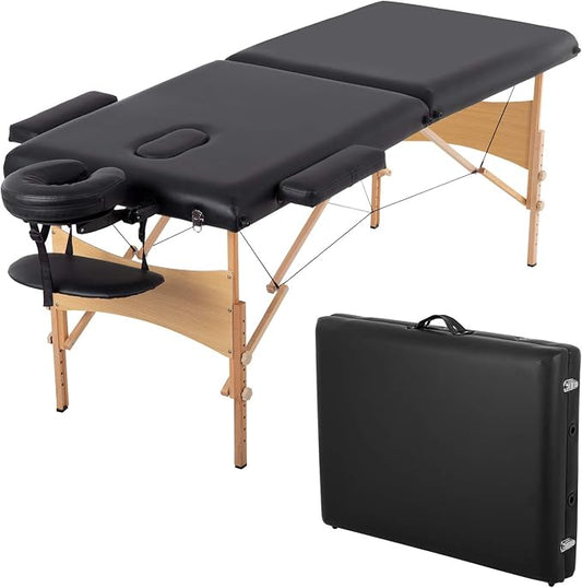 BestMassage Massage Bed Portable Massage Table 28 inch Wide Lash Bed Height Adjustable 2 Folding Spa Table with Non-Woven Bag for Spa Footmassage Facial CareSpa Tattoo