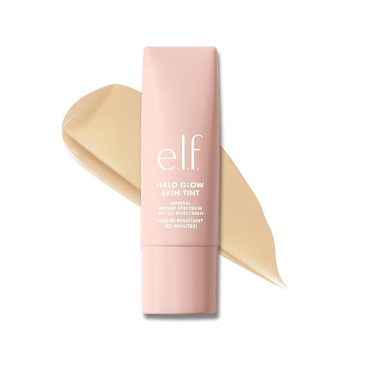 e.l.f. Halo Glow Skin Tint SPF 50, Tinted Moisturizer For Light, Buildable Coverage, Creates A Natural Glow, Vegan & Cruelty-Free, 4 Light Neutral