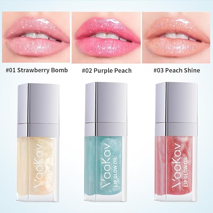Color Changing Lip Oil – Hydrating Glossy Lip Tint with Natural Shine, Non-Sticky Nourishing Lip Glow, Long-Lasting Moisture for Soft & Plump Lips(01 STRAWBERRY BOMB)
