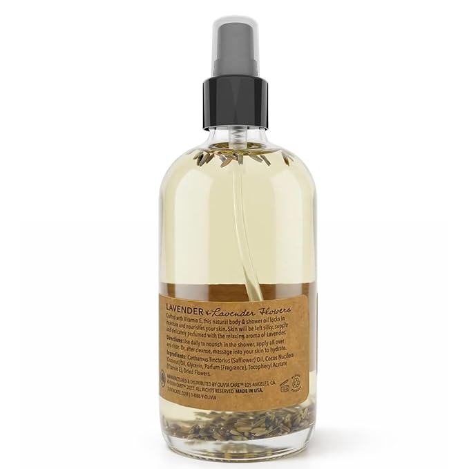 Olivia Care Body Oil Shower Oil Vegan & Natural | Hydrating & Moisturizing - Infused with VITAMIN E, K & Omega Fatty Acids - Refreshing Fragrance - Reduce Dry Skin (Lavender)