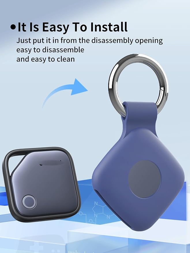 Case for UGREEN Tracker Tags, Shockproof Silicone Cover. | Shockproof & anti - slip, protects against scratches. Precise cutouts ensure full functionality. Blue(2 Pack).