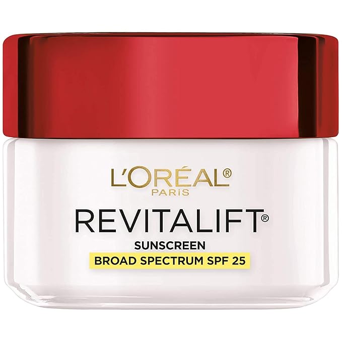 L'Oréal Paris Revitalift Anti-Wrinkle and Firming Face Moisturizer with SPF 25, Pro-Retinol and Centella Asiatica, Paraben Free, 1.7 oz (Packaging may vary)
