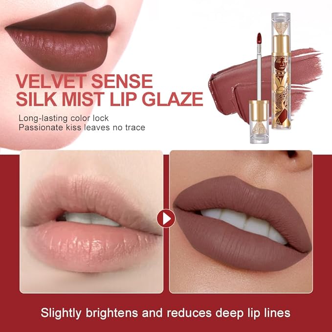 Velvet Matte Lip Stain – Long Lasting Waterproof Liquid Lipstick, Transfer-Proof Lightweight Lip Gloss, Non-Sticky Soft Matte Lip Tint with High Pigment, Smudge-Proof Lip Stain for All-Day Wear #89A